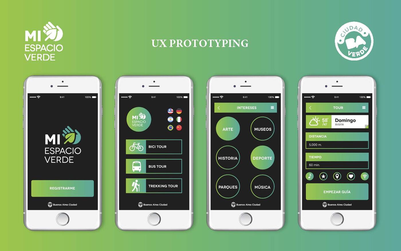 Mi Espacio Verde UX prototypes for Buenos Aires Ciudad